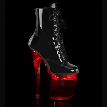 Pleaser FLASHDANCE-1020-8 Blk Pat/Clr
