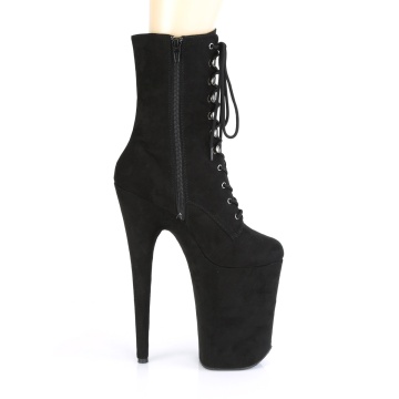 Pleaser INFINITY-1020FS Blk Faux Suede/Blk Faux Suede