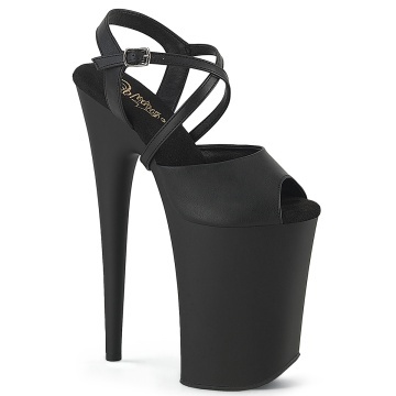 Pleaser INFINITY-924 Blk Faux Leather/Blk Matte