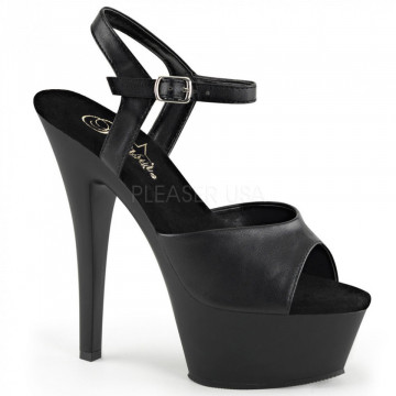 Pleaser KISS-209 Blk Faux Leather/Blk Matte
