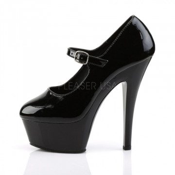 Pleaser KISS-280 Blk Pat/Blk