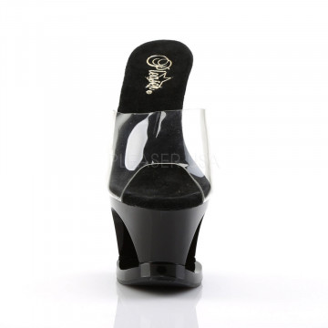 Pleaser MOON-701HRS Clr/Blk-Red