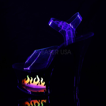 Pleaser MOON-708FLM Clr/Blk-Ombre