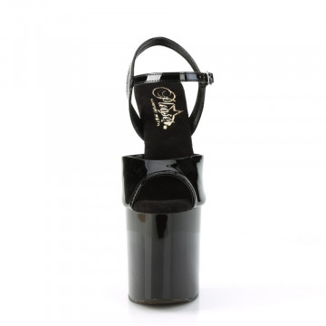 Pleaser NAUGHTY-809 Blk Pat/Blk