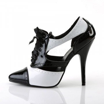 Pleaser SEDUCE-458 Blk-Wht Pat