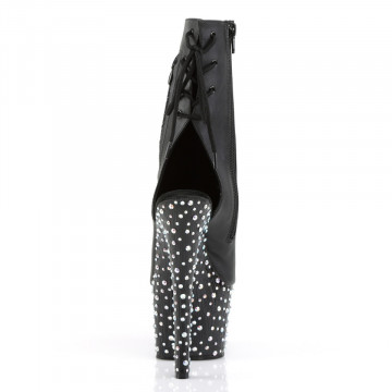 Pleaser STARDANCE-1018-7 Blk Faux Leather/Blk-Slv Multi RS