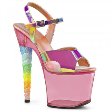 Pleaser UNICORN-711T Pink Shifting TPU/Bubble Gum Pink Tinted