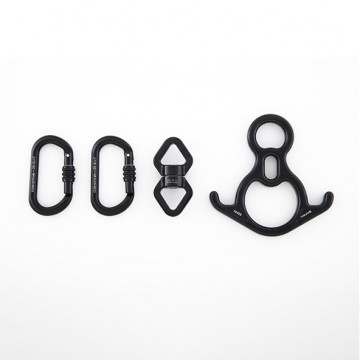 Set per tessuti AERIAL SILK CEILING MOUNTING (2X CARABINER + 1X SWIVEL + 1X FIGURE 8)
