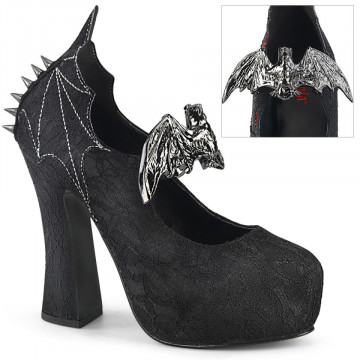 Demonia Cult DEMON-18 Blk Satin-Blk Lace