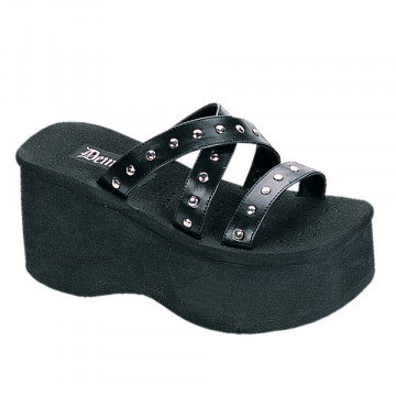 Demonia Cult FUNN-19 Blk Vegan Leather