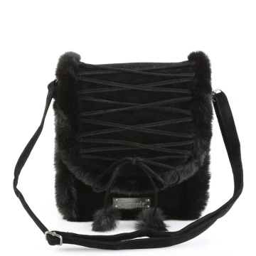 Demonia Cult HB-663 BLK FAUX SUEDE-FAUX FUR - Img 4