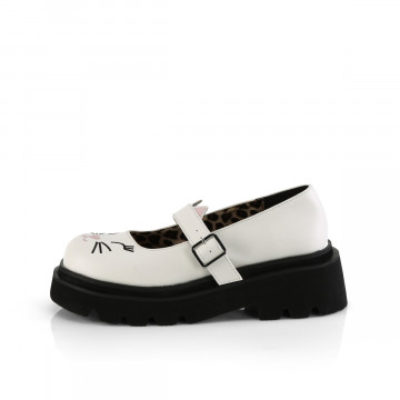Platform maryjane Demonia Cult RENEGADE-56 Wht Vegan Leather