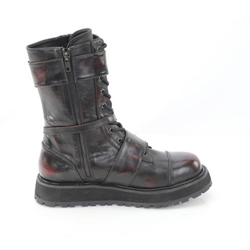 stivali uomo Demonia Cult VALOR-220 Blk-Burgundy Rub-Off Vegan Leather