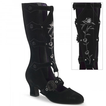 Demonia Cult WHIMSY-118 Blk Vegan Suede