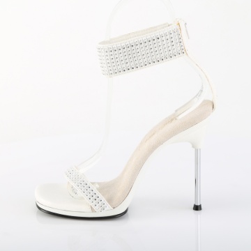 Fabulicious CHIC-40 Wht Faux Leather-RS/Wht