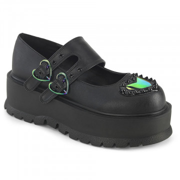 Maryjane Demonia Cult SLACKER-25 Blk Vegan Leather 8us 38eu