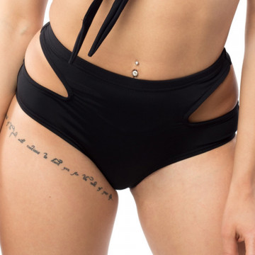Paradise Chick BIKINI BOTTOM OPEN CUT BLACK spedizione subito h24