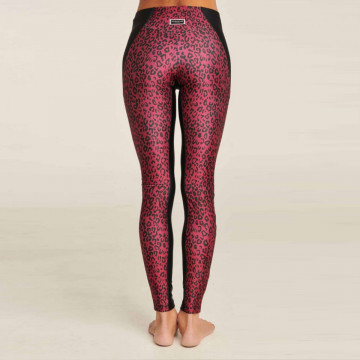 Paradise Chick LEGGINGS LEOPARD ATHLECIOUS Cherry XS