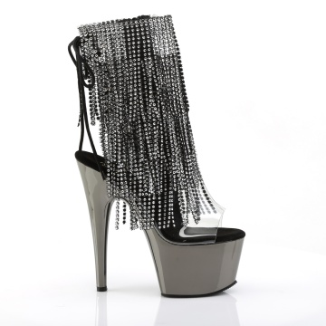 Pleaser ADORE-1017RSF Clr-Blk/Dark Pewter Chrome