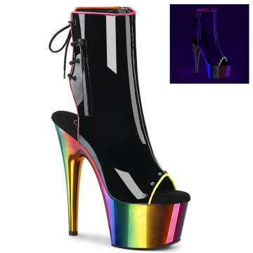 Pleaser ADORE-1018RC-02 Blk Pat/Rainbow Chrome