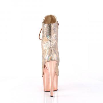 Pleaser ADORE-1020HM Rose Gold Holo Metallic Pu/Rose Gold Chrome