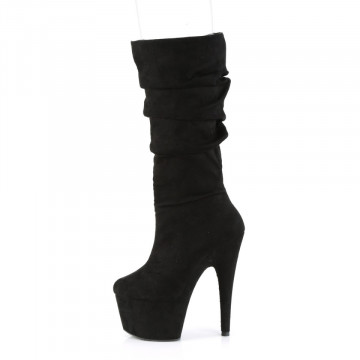 Pleaser ADORE-1061 Blk Faux Suede/Blk Faux Suede