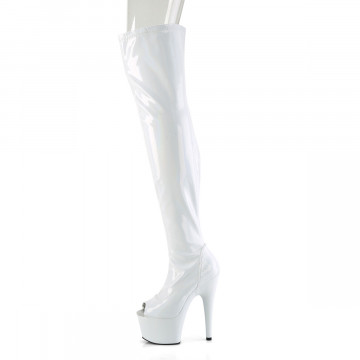 Pleaser ADORE-3011HWR Wht Str. Holo/Wht Holo
