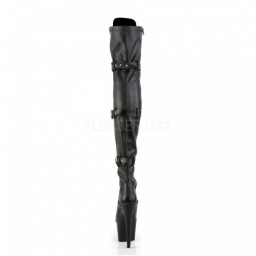 Pleaser ADORE-3028 Blk Str Faux Leather/Blk Matte