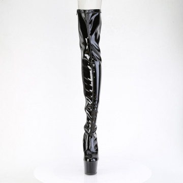Pleaser ADORE-3850 Blk Str. Pat/Blk