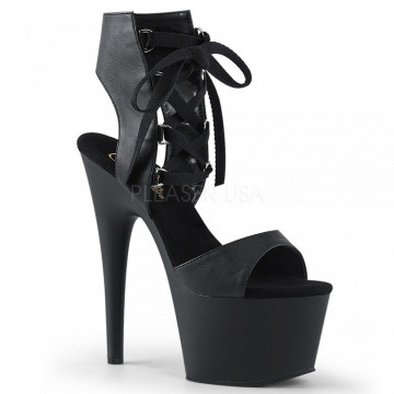 Pleaser ADORE-700-14 Blk Faux Leather/Blk Matte
