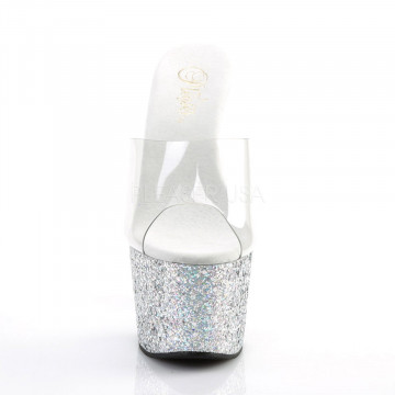 Pleaser ADORE-701LG Clr/Slv Multi Gltr