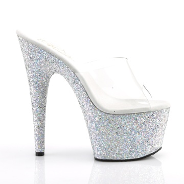 Pleaser ADORE-701LG Clr/Slv Multi Gltr