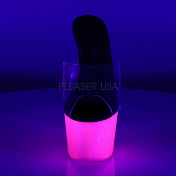 Pleaser ADORE-701UVG Clr/Neon H. Pink Glitter