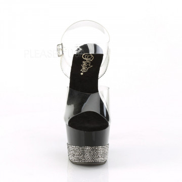 Pleaser ADORE-708-3 Clr/Blk-Pewter RS