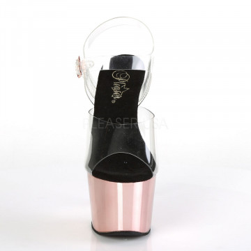 Pleaser ADORE-708 Clr/Rose Gold Chrome