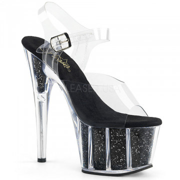 Pleaser ADORE-708G Clr/Blk Glitter Inserts