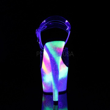 Pleaser ADORE-708GXY Clr/Neon Galaxy Glitter