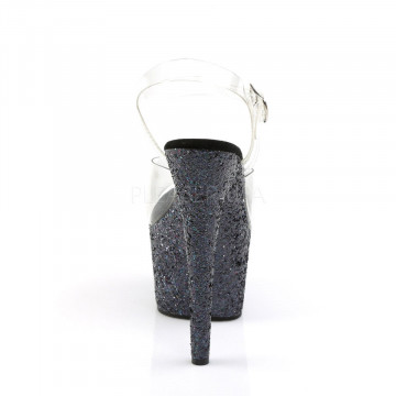Pleaser ADORE-708LG Clr/Blk Multi Glitter