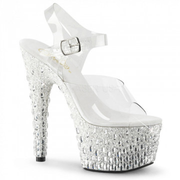Pleaser ADORE-708MR-5 Clr/Wht-Slv