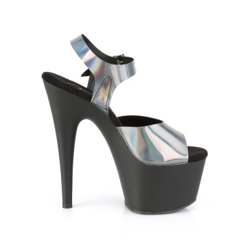 Pleaser ADORE-708N-DT Pewter Hologram TPU/Blk Matte