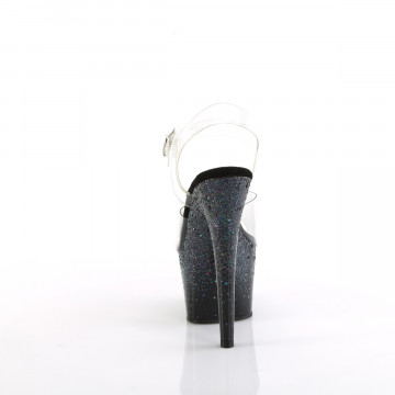 Pleaser ADORE-708SS Clr/Blk Multi Glitter