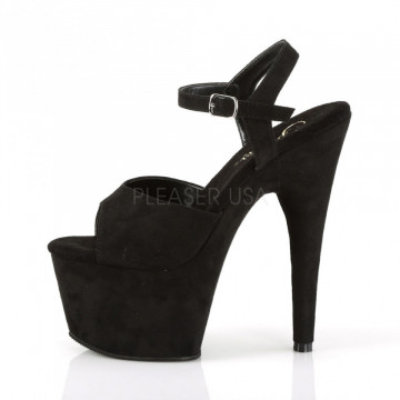 Pleaser ADORE-709FS Blk Faux Suede/Blk Faux Suede