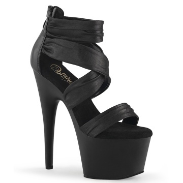 Pleaser ADORE-720 Blk Faux Leather-Fabric/Blk Matte