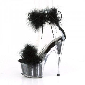 Pleaser ADORE-724F Clr-Blk Fur/Blk Fur