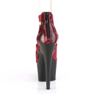 Pleaser ADORE-748SP Wine Elastic Band-Snake Print Pat/Blk Matte 9us 39eu