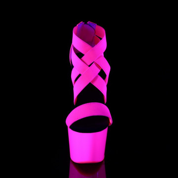 Pleaser ADORE-769UV Neon H. Pink Elastic Band-Pat/Neon H. Pink