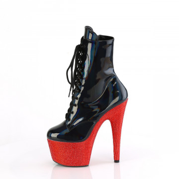 Pleaser BEJEWELED-1020-7 Blk Holo Pat/Red RS