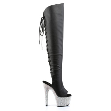 Pleaser BEJEWELED-3019DM-7 Blk Faux Leather/Slv Multi RS - Img 5