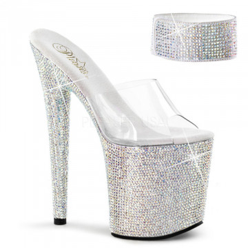Sandalo Pleaser BEJEWELED-812RS Clr/Slv Multi RS