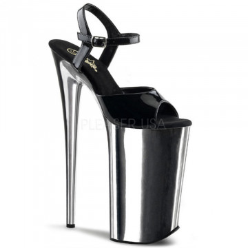 Pleaser BEYOND-009 Blk/Slv Chrome